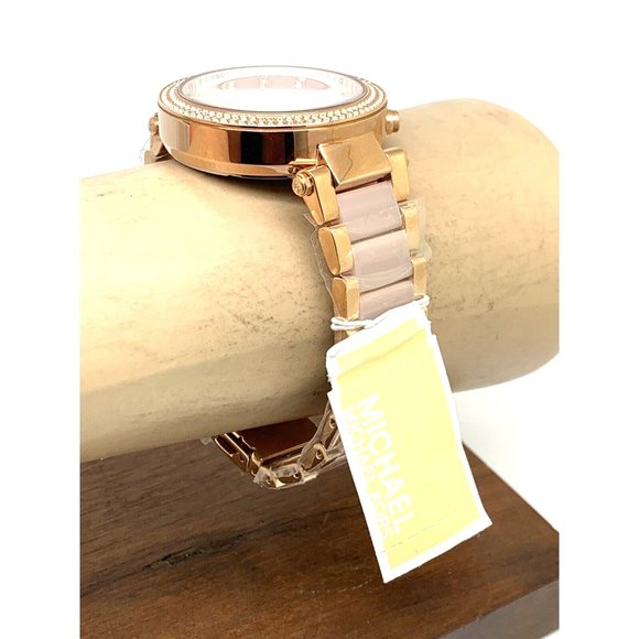 Michael Kors Womens Watch MK5896 Quartz Chronograph 39mm Rose Gold Steel Plastic - Picture 13 of 15